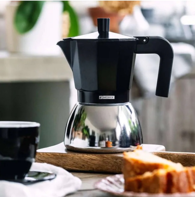 CAFETERA 6TZ INDUCCIÓN INOX NEGRA