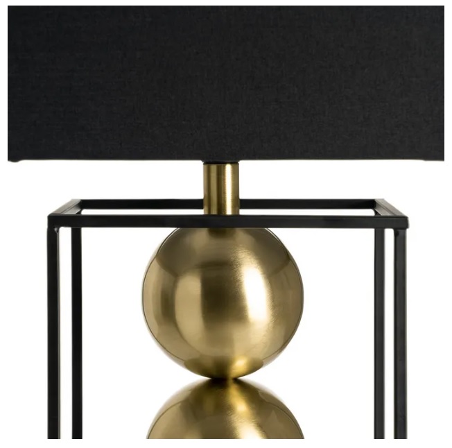 LAMPARA MESA NEGRO/ORO TEJ.MET