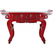 CONSOLA OLMO METAL 135X37X89 ROJO