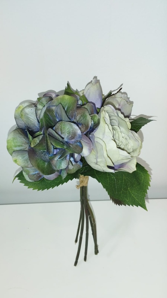 HYDRANGEA ROSA BOUQ16CM AZ/VE