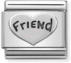 ESLABON CORAZON FRIEND PLATA ACERO NOMINATION