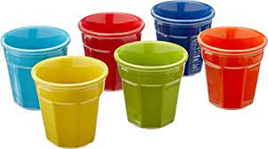 TAZAS X6 OCTOGONALES COLORES