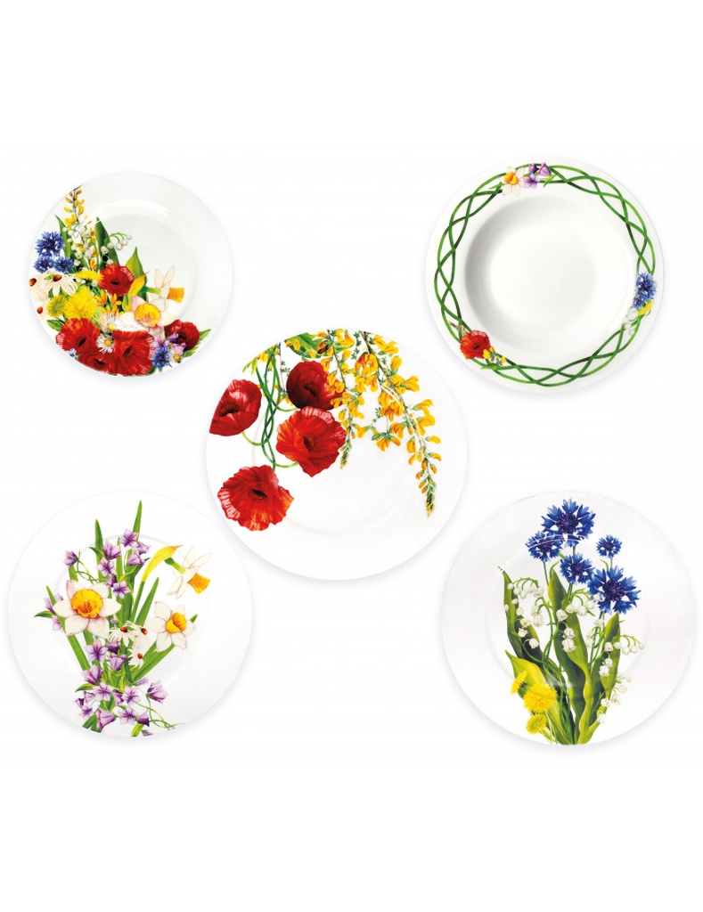 VAJILLA 18PZ FIORI DI CAMPO PORCELANA