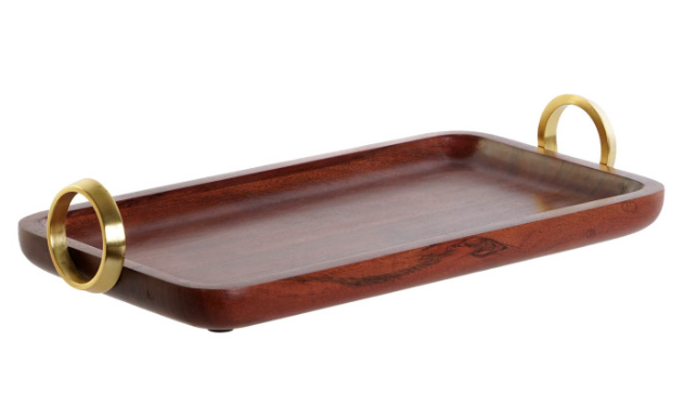 BANDEJA ACACIA ALU 37X20X7 MARRON