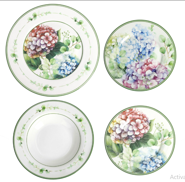 VAJILLA 18PZAS FLORA