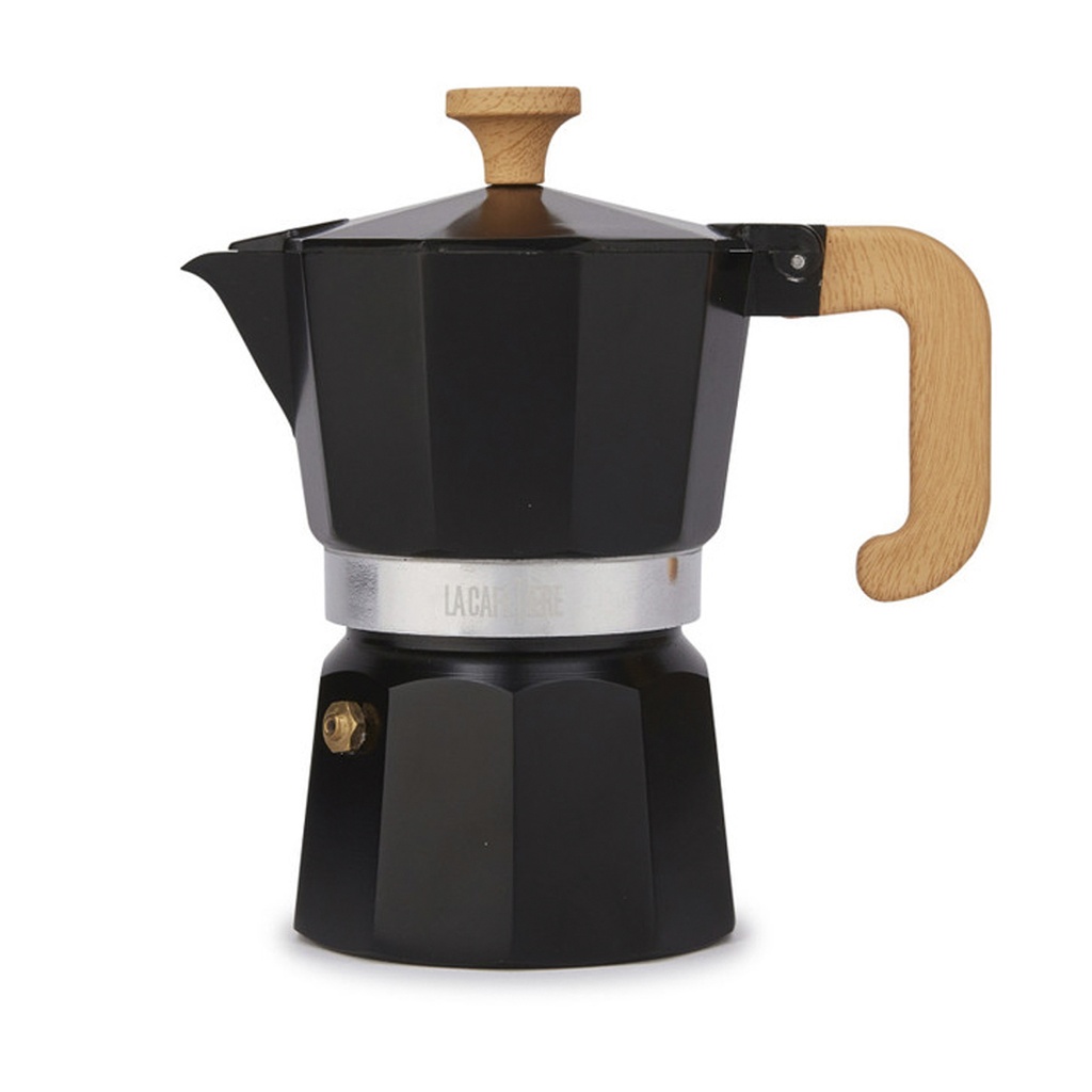CAFETERA 3TZ NEGRA ASA MADERA