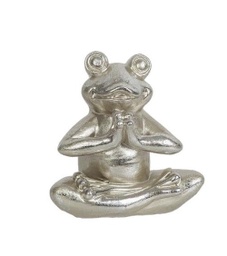 [69.10-2074] FIGURA RANA RESINA PLATEADO YOGA