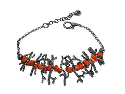 [518.5SEA016B] PULSERA CORAL NAT.ROJO 925MM