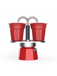 [22.BIA-0007303/NP] CAFETERA 2TZ MINI EXP.ROJA+2VASOS