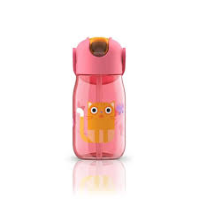 [142.ZK201PK] BOTELLA NIÑOS ROSA GATO 400ML