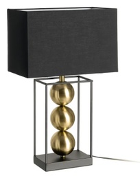 [74.616639] LAMPARA MESA NEGRO/ORO TEJ.MET